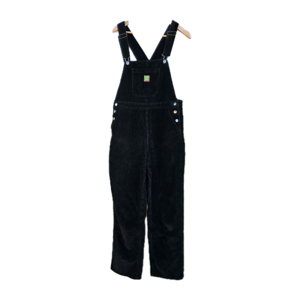 Empyre Jumpsuit Womens Sz Lg Suzie Corduroy Overalls Y2K black